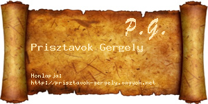 Prisztavok Gergely névjegykártya